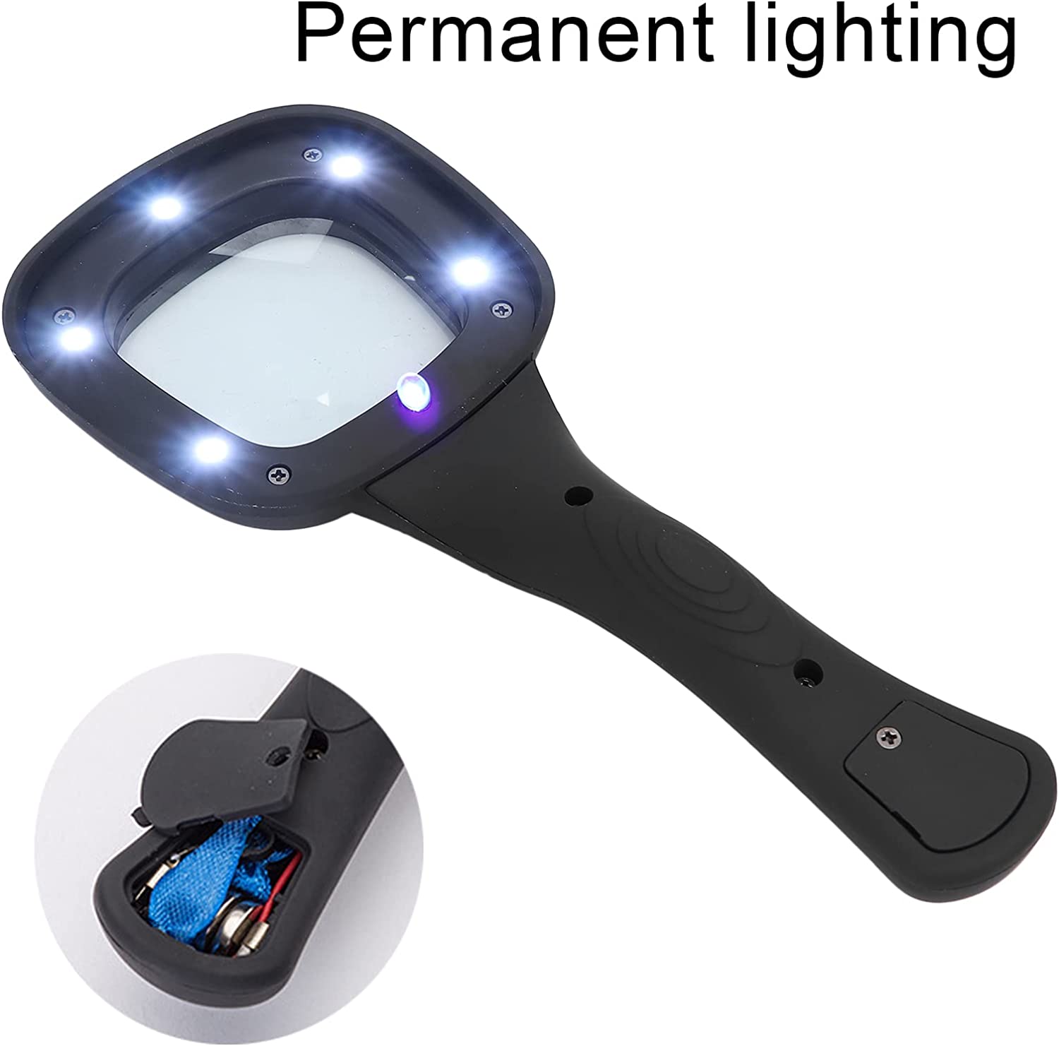 1573A Handheld Magnifying Glass 6 LED Illuminated Lighted Magnifier for Seniors Reading, Soldering, Inspection, Coins, Jewelry, Exploring DeoDap 1573A Handheld Magnifying Glass 6 LED Illuminated Lighted Magnifier for Seniors Reading, Soldering, Inspection, Coins, Jewelry, Exploring DeoDap